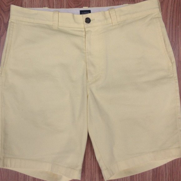 J.CREW REGULAR FIT SHORTS COTTON/SPANDEX LIGHT YELLOW Sz 33 - Picture 1 of 3